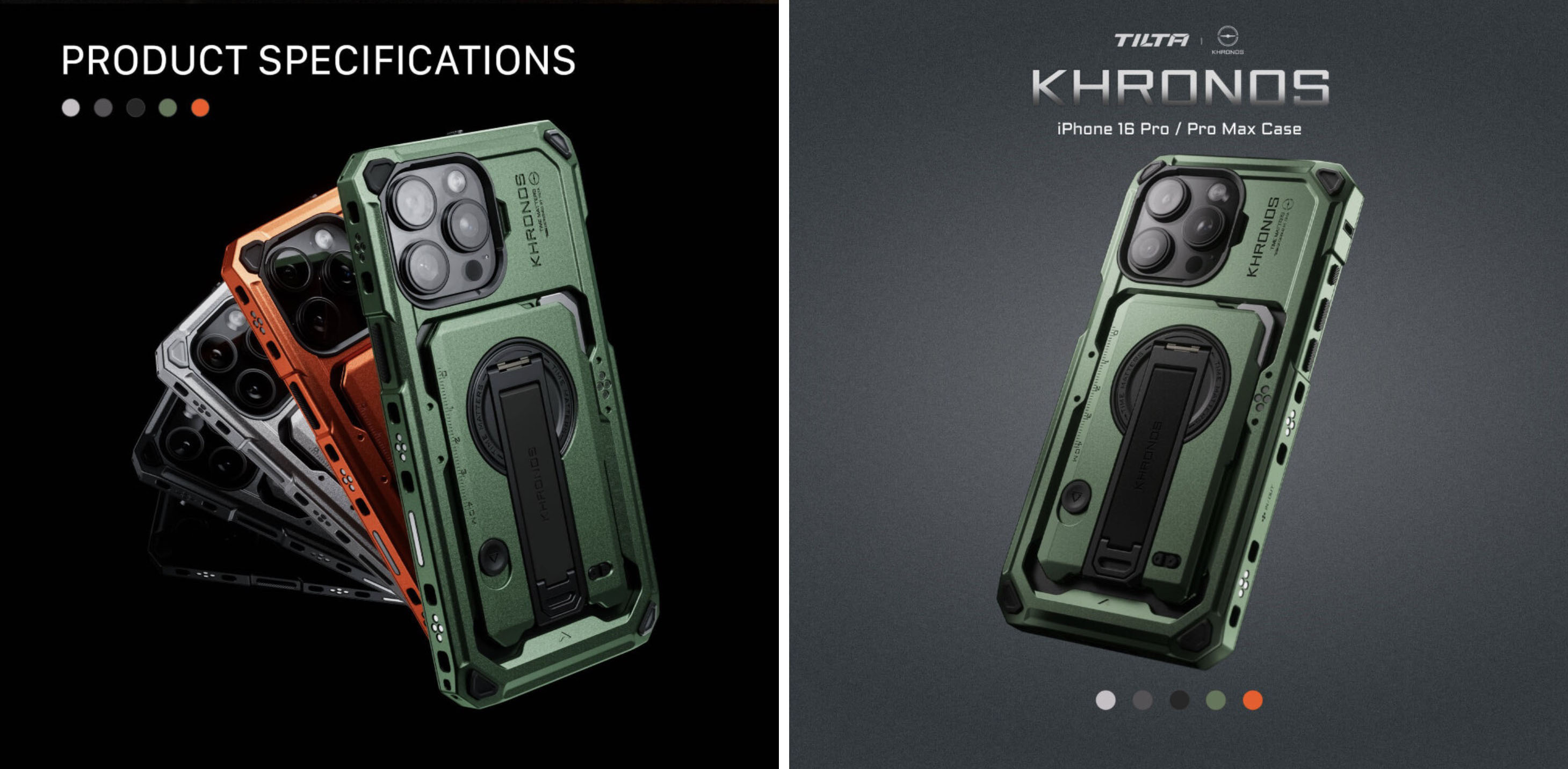 Чехол Tilta Khronos для iPhone 16 Pro Зелёный
