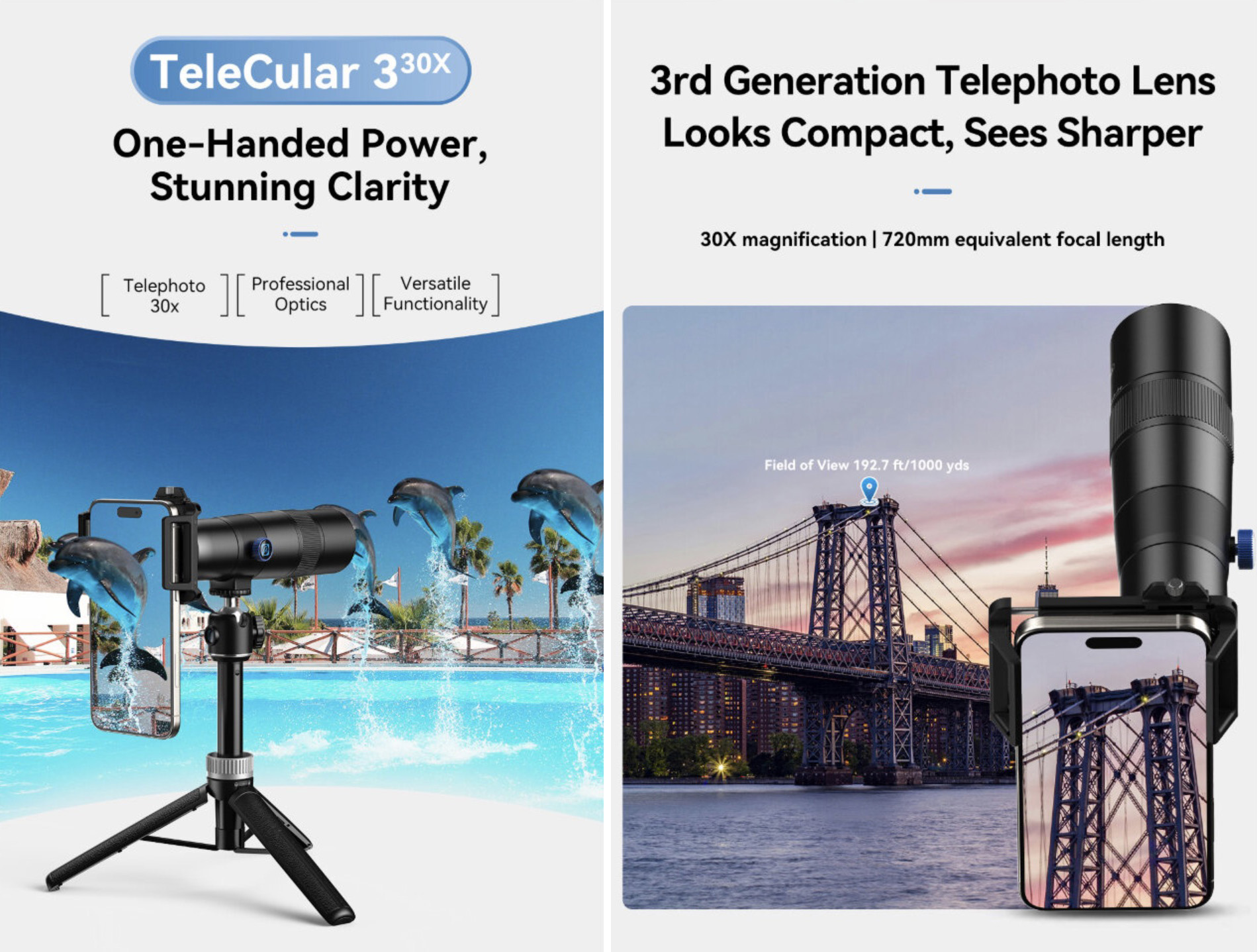 Объектив Apexel TeleCular 3 Series 30X Telephoto для смартфона