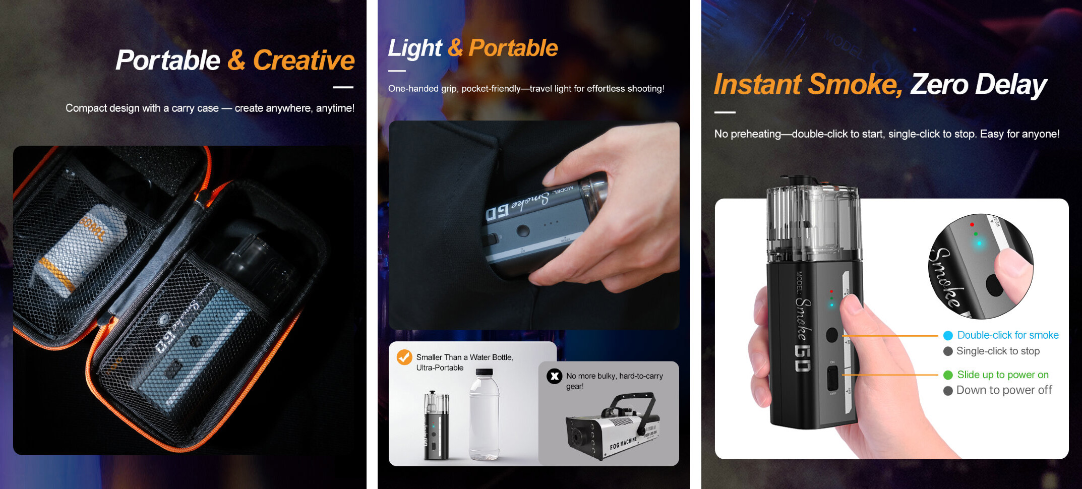 Портативный генератор дыма LensGo FOG MACHINE Smoke Go