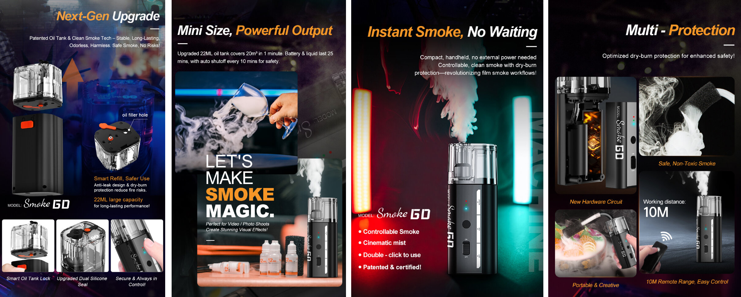 Портативный генератор дыма LensGo FOG MACHINE Smoke Go