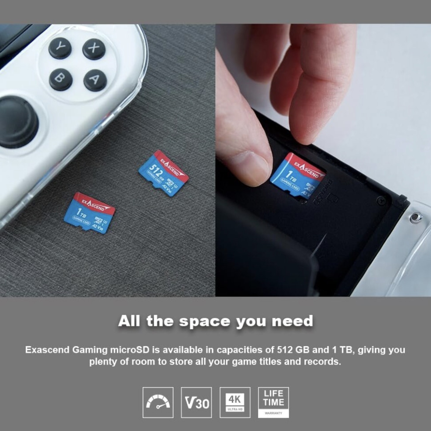 Карта памяти Exascend Gaming microSDXC U3 V2 512GB