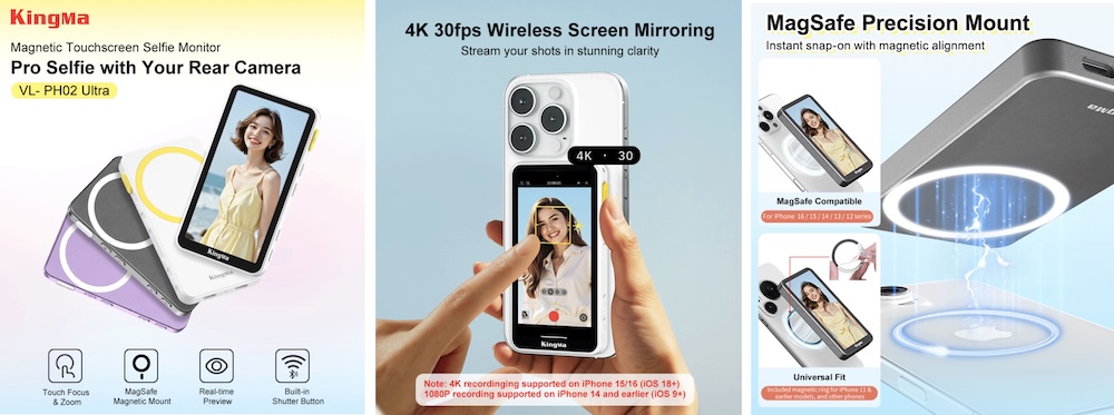 Монитор для селфи KingMa VL-PH02 Ultra Белый