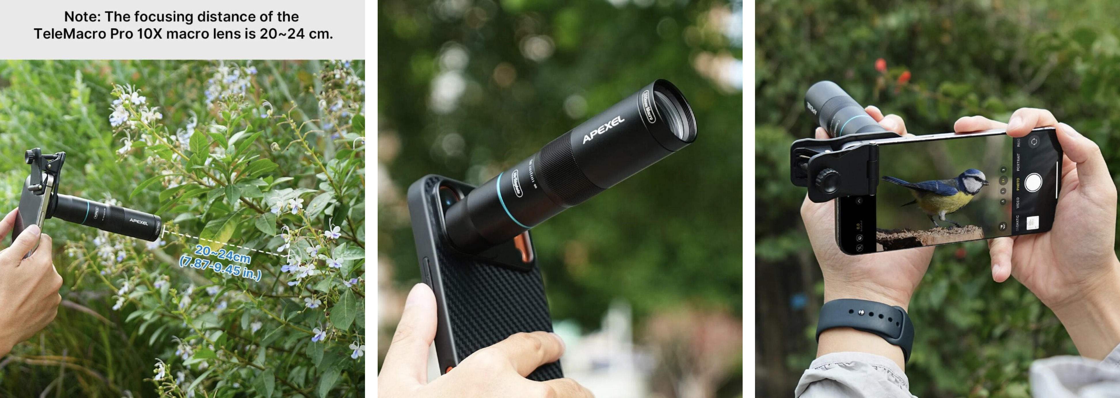 Комплект объективов Apexel TeleMacro Pro 10X для смартфона
