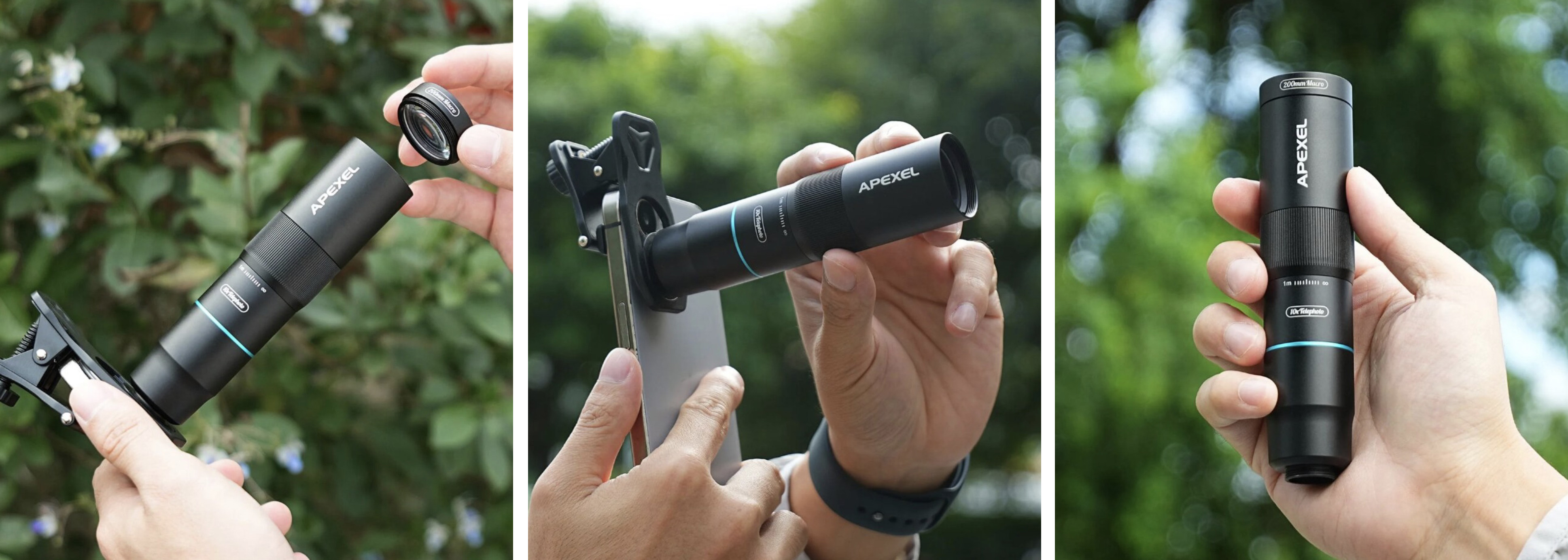 Комплект объективов Apexel TeleMacro Pro 10X для смартфона