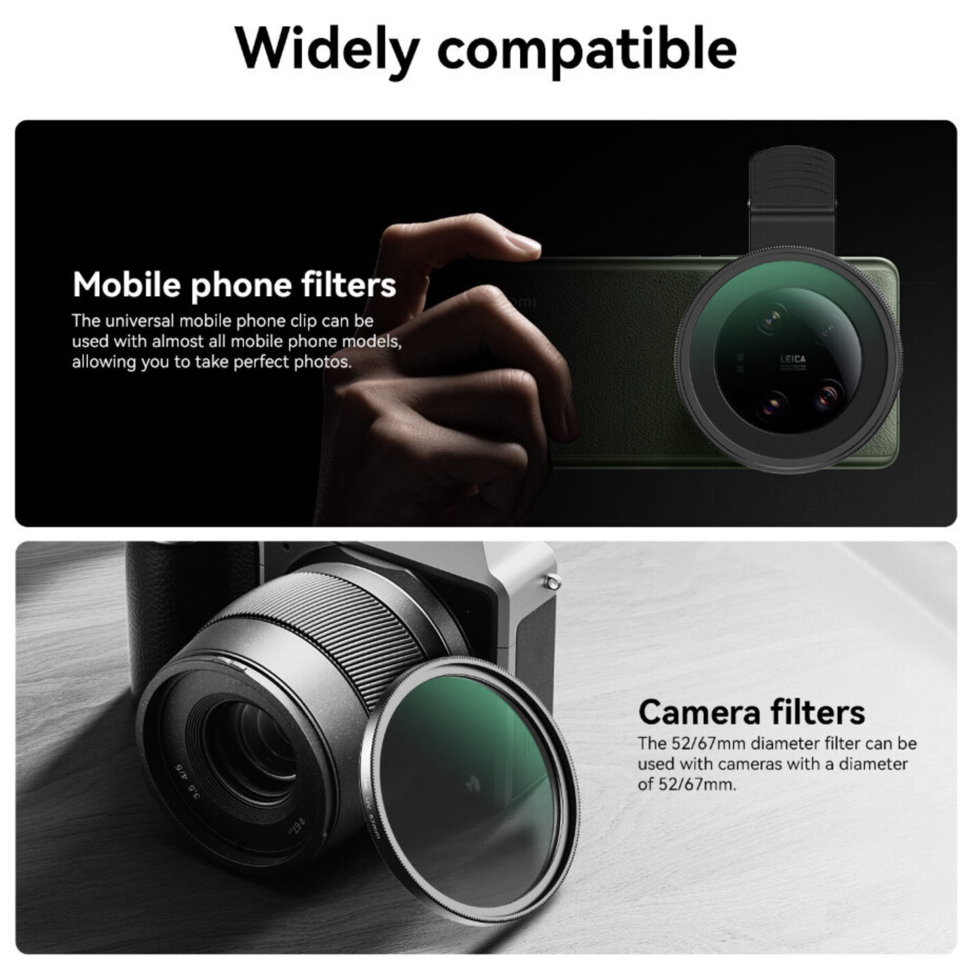 Комплект светофильтров Apexel FL3S 3-в-1 для смартфона (67мм)