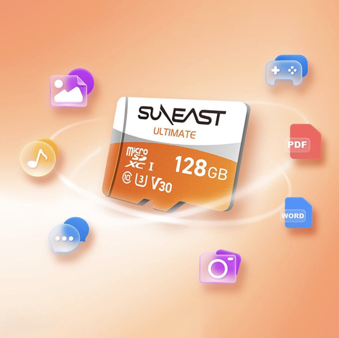 Карта памяти SUNEAST Ultimate Orange micro SDHC UHS-I V10 128Гб