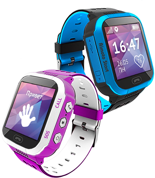 Детские часы-телефон с GPS Кнопка жизни Aimoto Start Blue