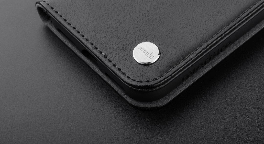 Чехол-бумажник Moshi Overture Charcoal Black для iPhone X
