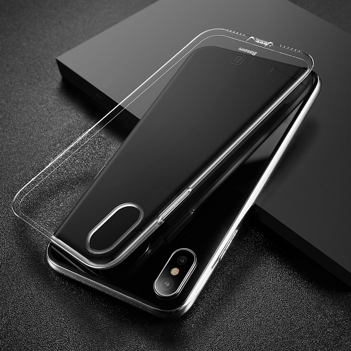 Чехол Baseus Simple Series CasePluggy Transparent для iPhone X 