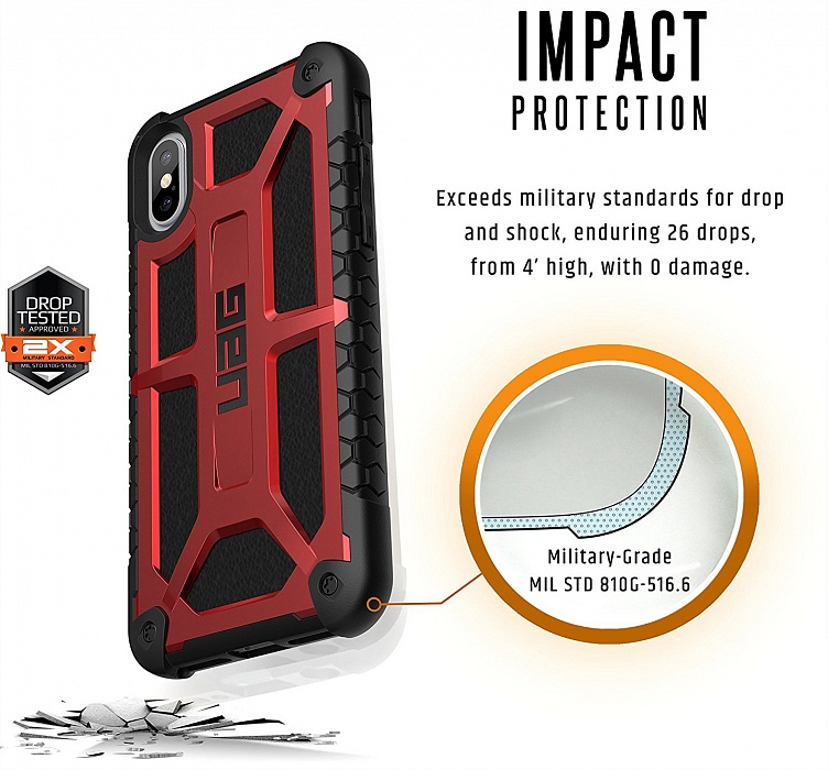 Противоударный чехол Urban Armor Gear Monarch Crimson для iPhone X
