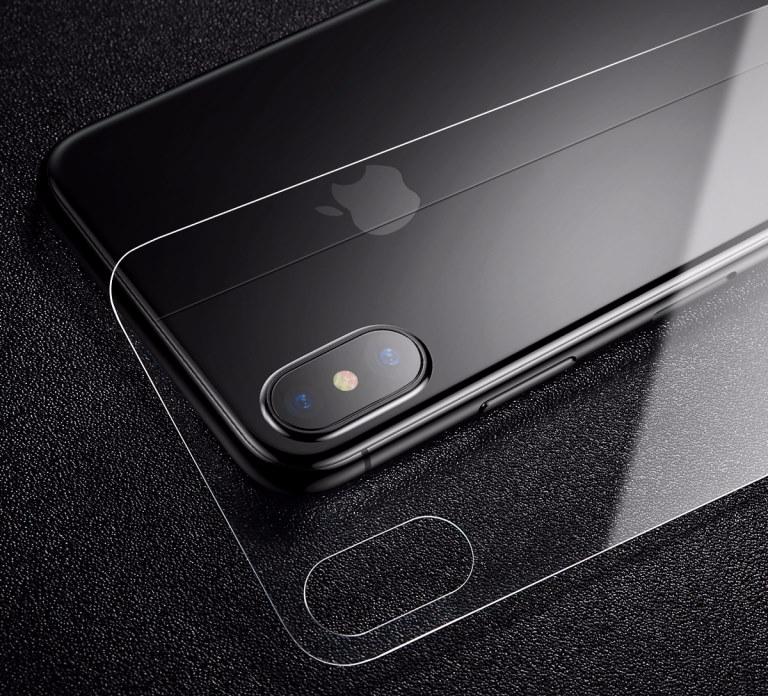 Защитное стекло на заднюю крышку Baseus 0.3mm Silk-screen Back Glass Film Transparent для iPhone X