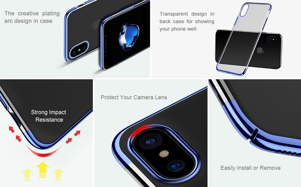 Чехол Baseus Glitter Case Blue для iPhone X