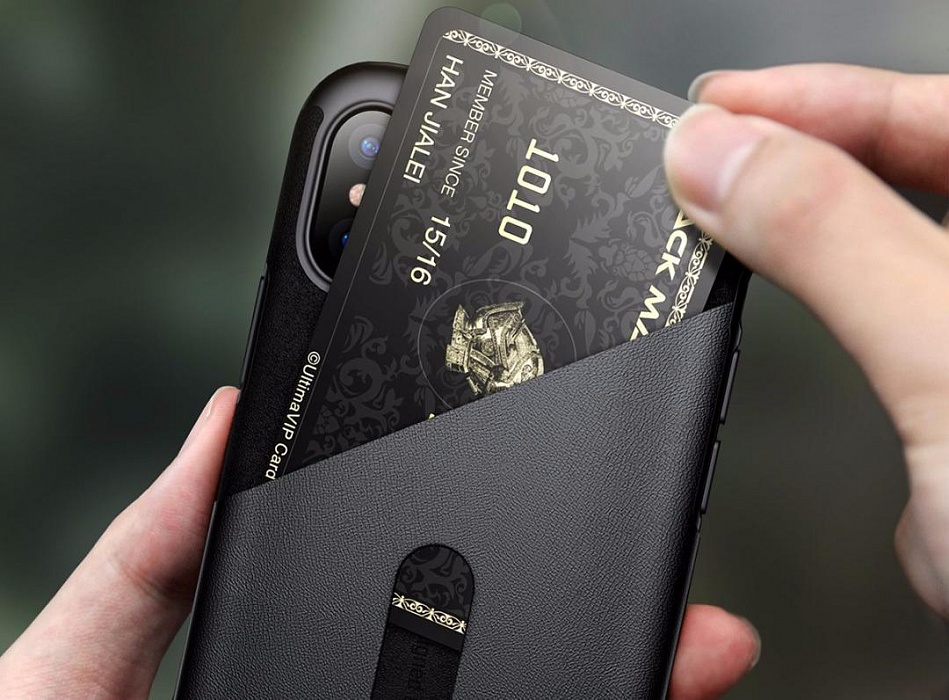 Чехол Baseus Card Pocket Case Dark Blue для iPhone X