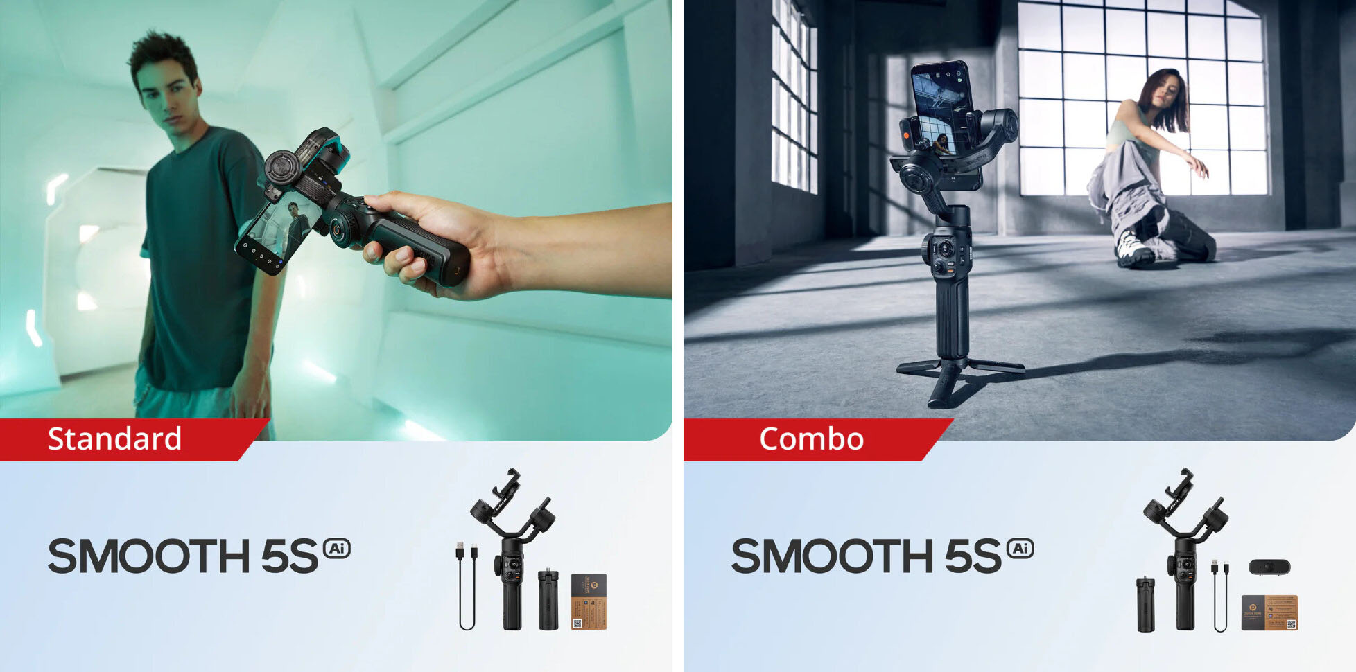 Стабилизатор Zhiyun Smooth 5S AI COMBO черный