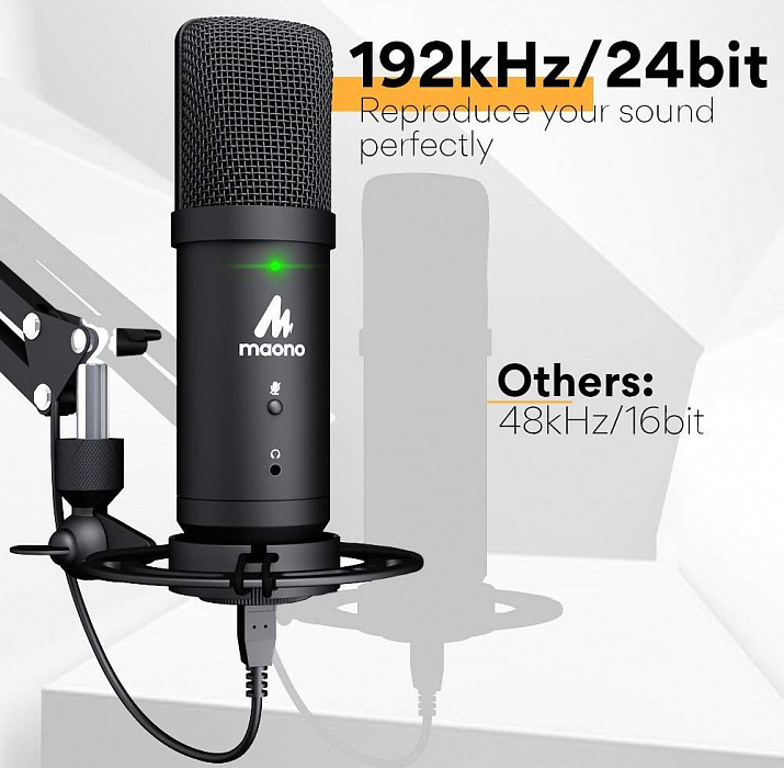 Микрофон со стойкой и фильтром Maono AU-PM401 Black