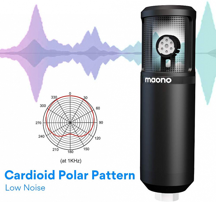 Микрофон со стойкой и фильтром Maono AU-PM420 Black