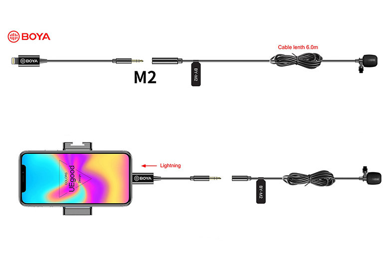Петличный микрофон BOYA BY-M2 Lightning MFI
