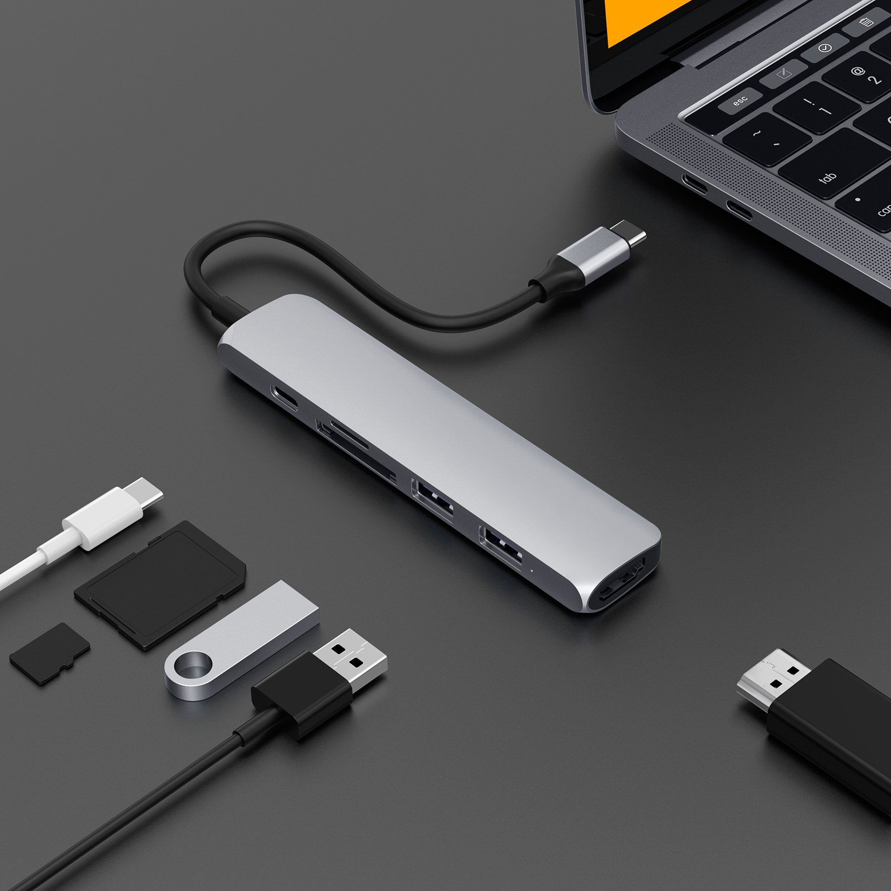 USB-хаб Hyper HyperDrive BAR 6-in-1 USB-C Hub Silver для iPad / MacBook Pro / MacBook Air и других устройств с USB-C