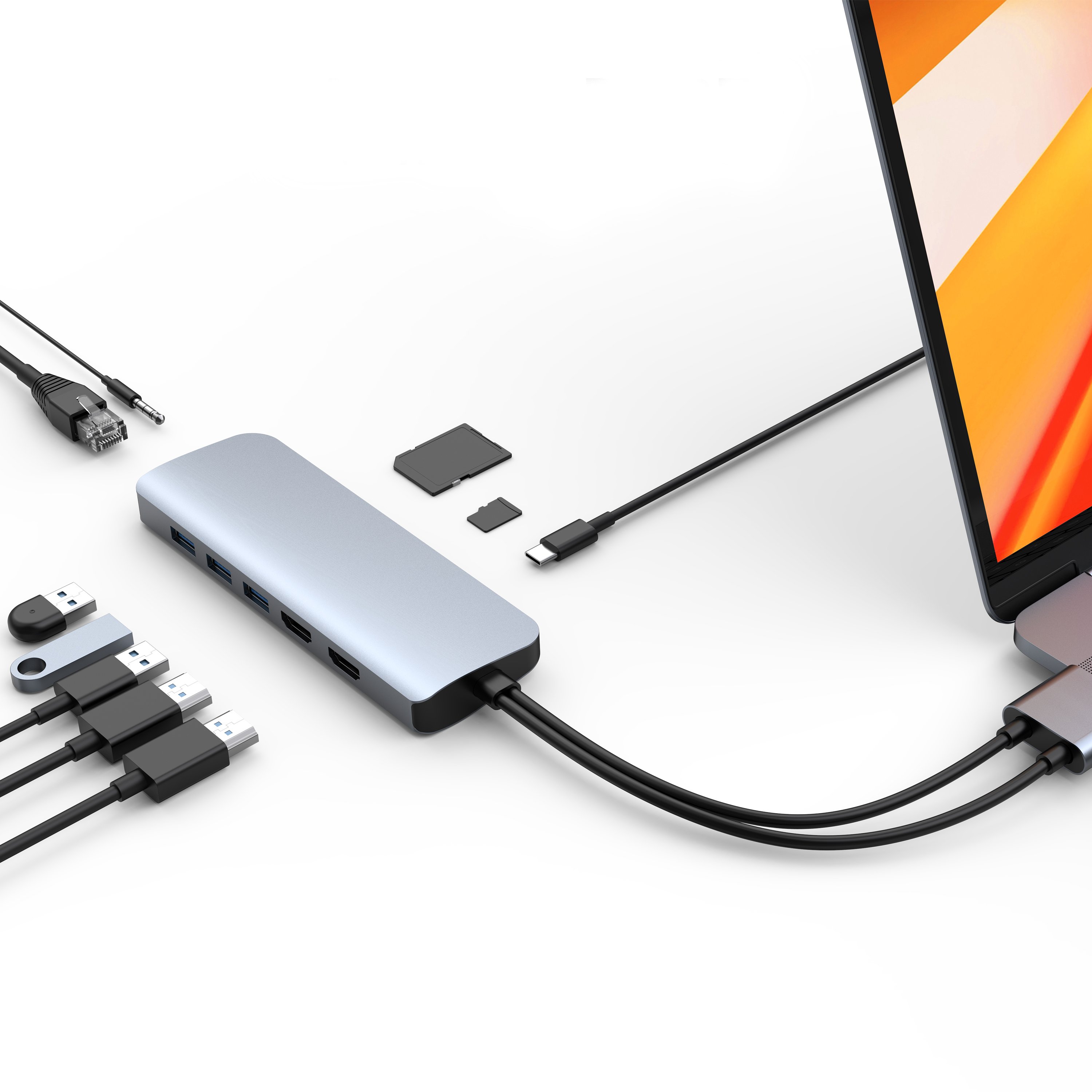 USB-хаб Hyper HyperDrive Viper 10-in-2 Hub Space Gray для MacBook Pro/Air и других USB-C устройств