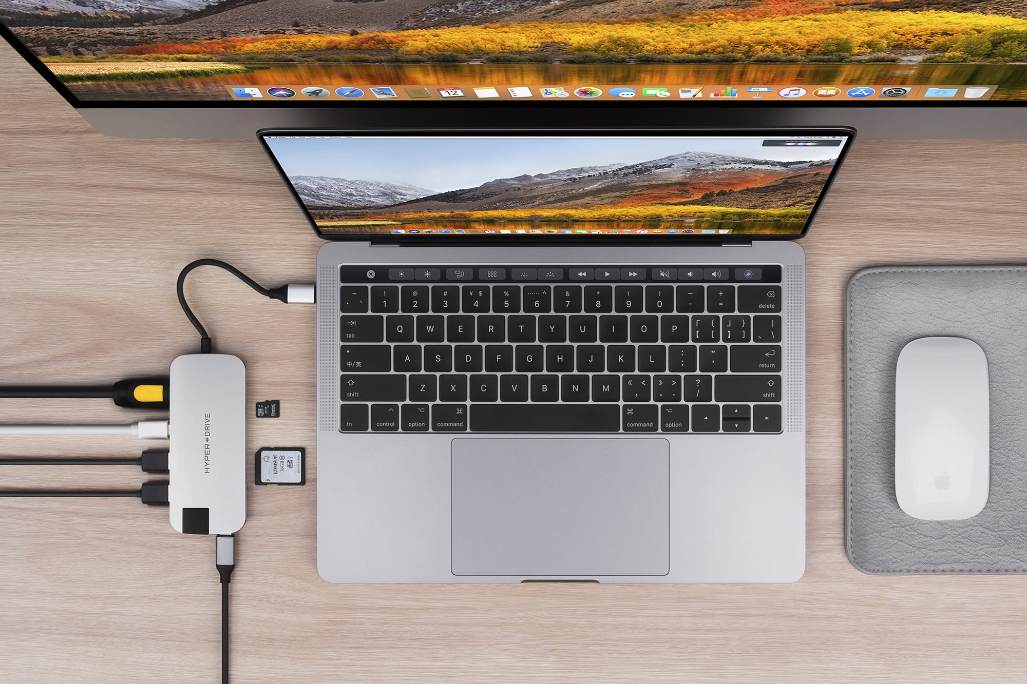 Универсальный USB-хаб (концентратор) HyperDrive SLIM 8-in-1 USB-C Hub Silver для MacBook и других компьютеров
