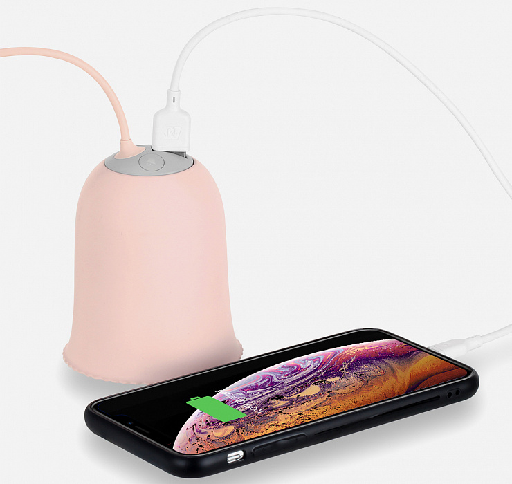 Беспроводной светильник-грелка с внешним аккумулятором Momax iWarmer Bell-Lamp Pink