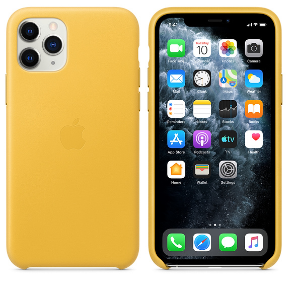 Кожаный чехол для IPhone 11 Pro Apple Leather Case Meyer Lemon (Лимонный сироп)