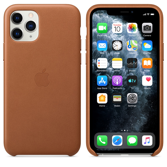 Кожаный чехол для IPhone 11 Pro Apple Leather Case Saddle Brown (Золотисто-коричневый)
