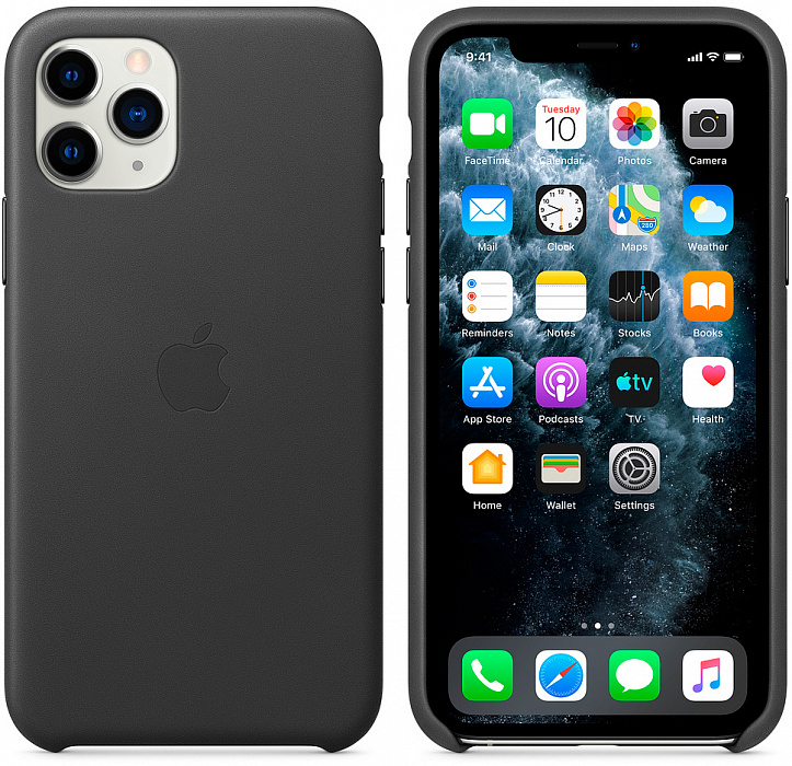 Чехол Apple Leather Black для iPhone 11 Pro (MWYE2ZM/A)