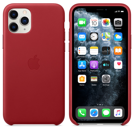 Кожаный чехол для IPhone 11 Pro Apple Leather Case PRODUCT RED (красный)