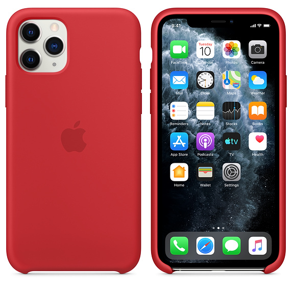 Силиконовый чехол Apple Silicone Case PRODUCT RED (Красный) для iPhone 11 Pro