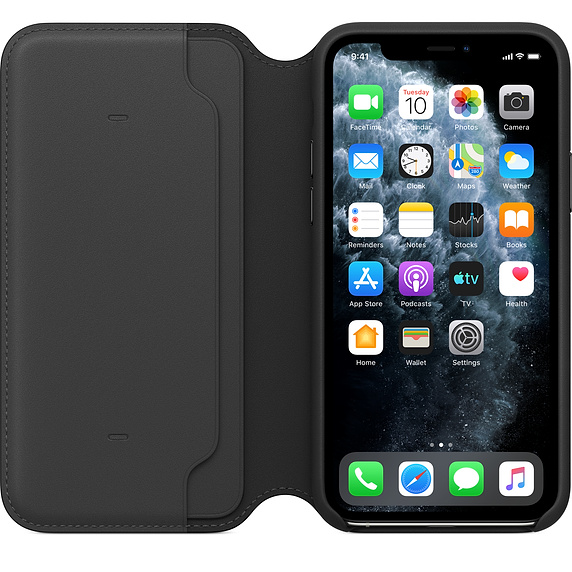 Кожаный чехол Apple Leather Folio для iPhone 11 Pro Black (Черный)