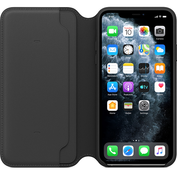 Кожаный чехол Apple Leather Folio для iPhone 11 Pro Max Black (Черный)