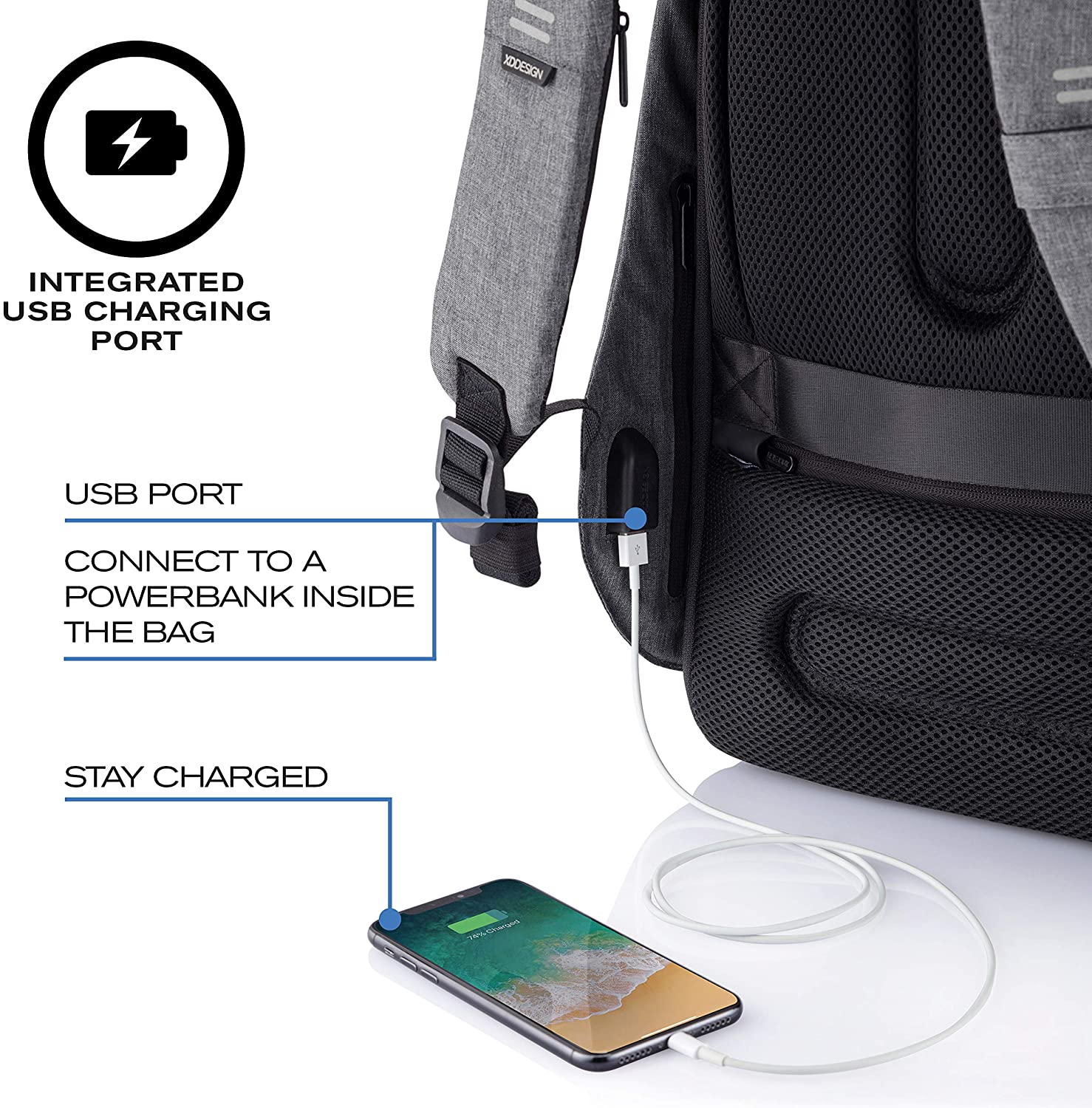 Рюкзак для ноутбука до 15,6 XD Design Bobby Hero Regular (P705.292), серый