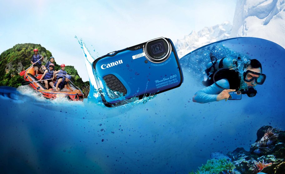 Подводный фотоаппарат Canon PowerShot D30 (синий)