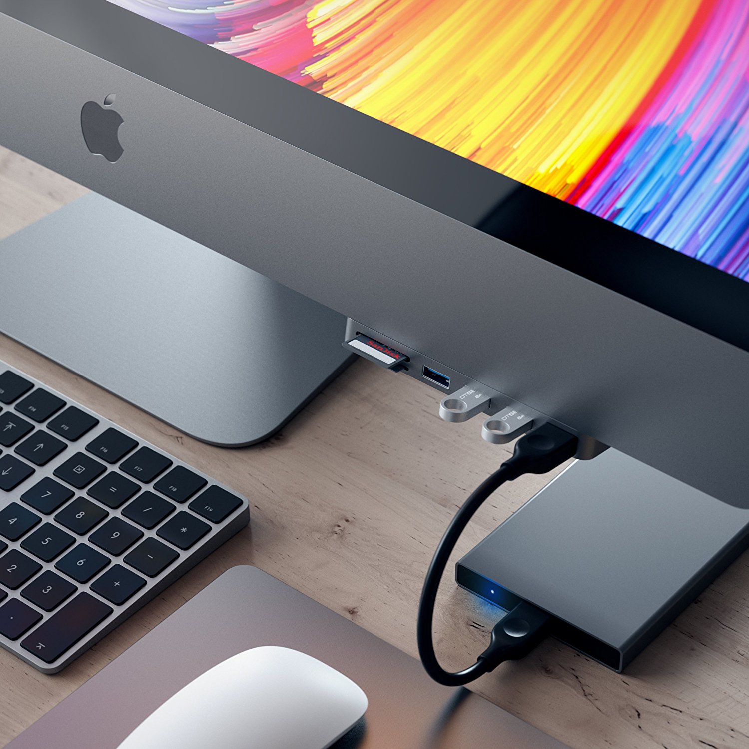 USB-хаб (концентратор) Satechi Aluminium Type-C Clamp Hub Pro Space Gray для iMac Pro и iMac 2017