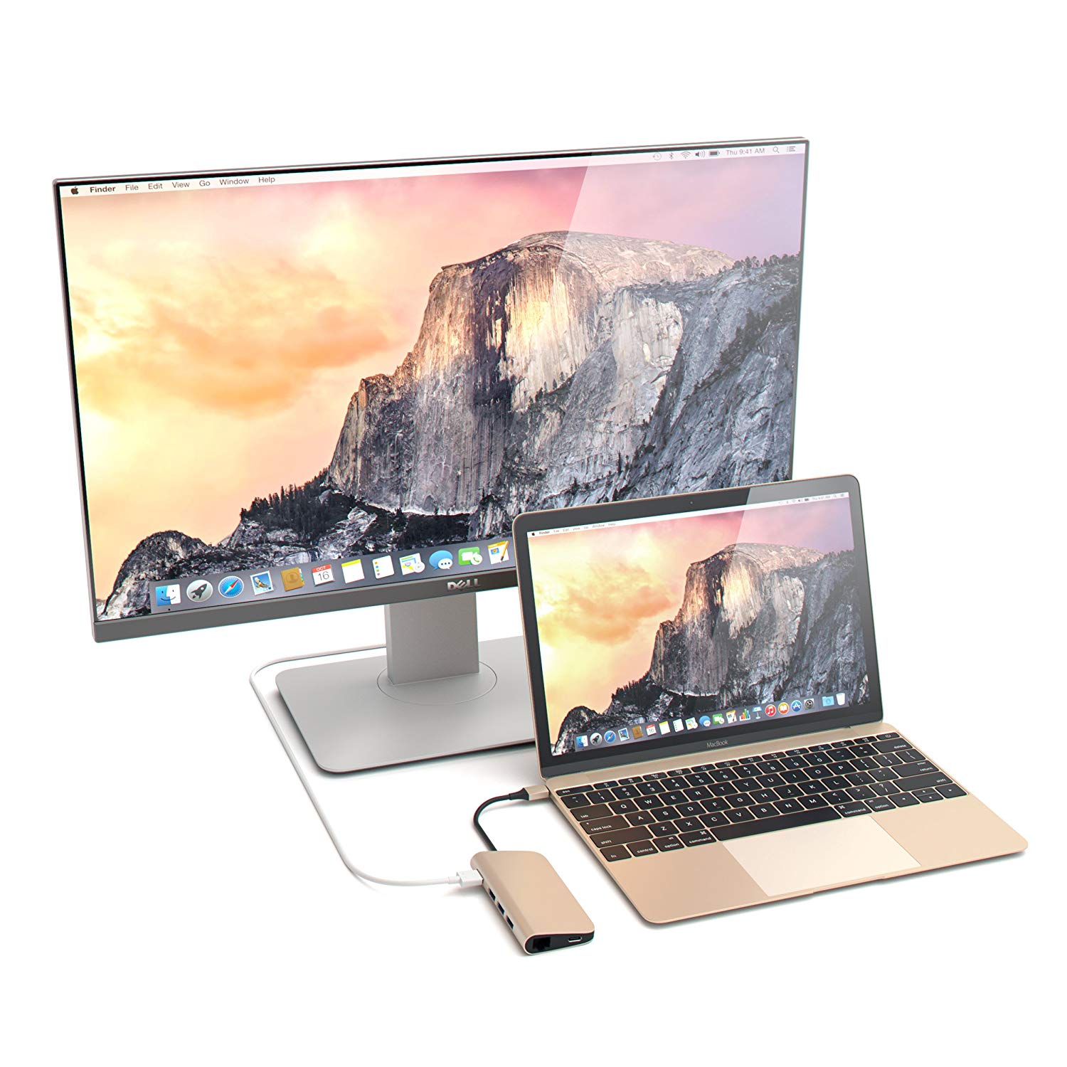 USB-хаб (концентратор) Satechi Multi-Port Adapter 4K with Ethernet Gold для MacBook Pro 13"/15" и MacBook 12"