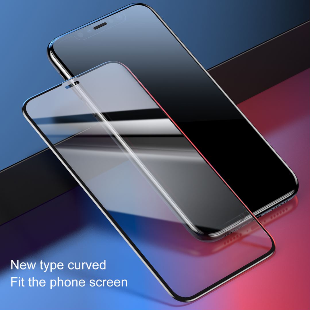 Защитное 3D-стекло Baseus Arc-Surface Tempered Glass Film 0.2mm Black для iPhone XS Max