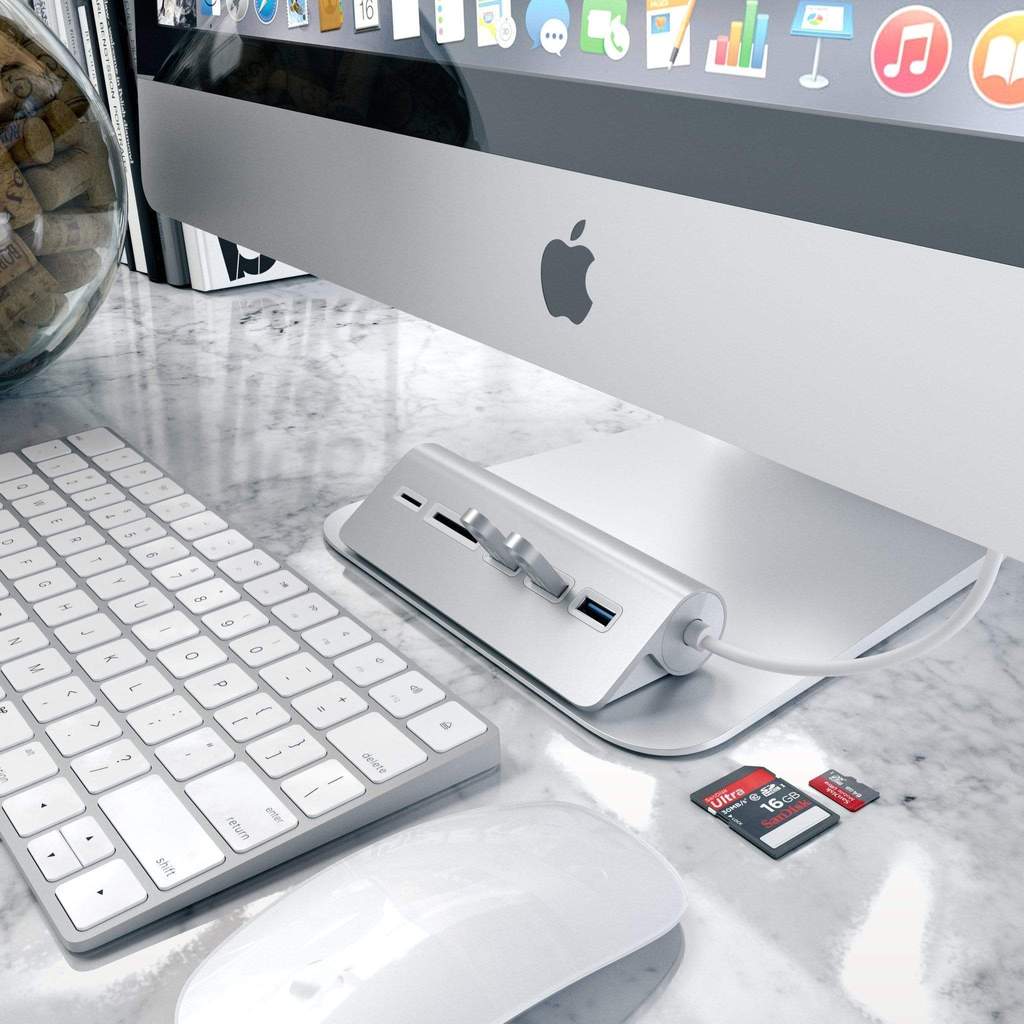 USB-хаб и кардридер Satechi Aluminum USB 3.0 Hub & Card Reader, Silver