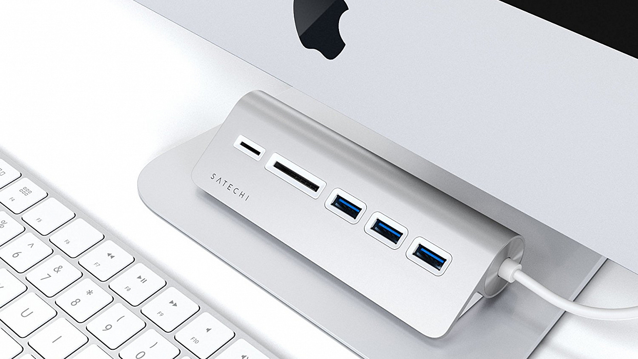 USB-концентратор Satechi Type-C USB Hub & Micro/SD Card Reader, Silver