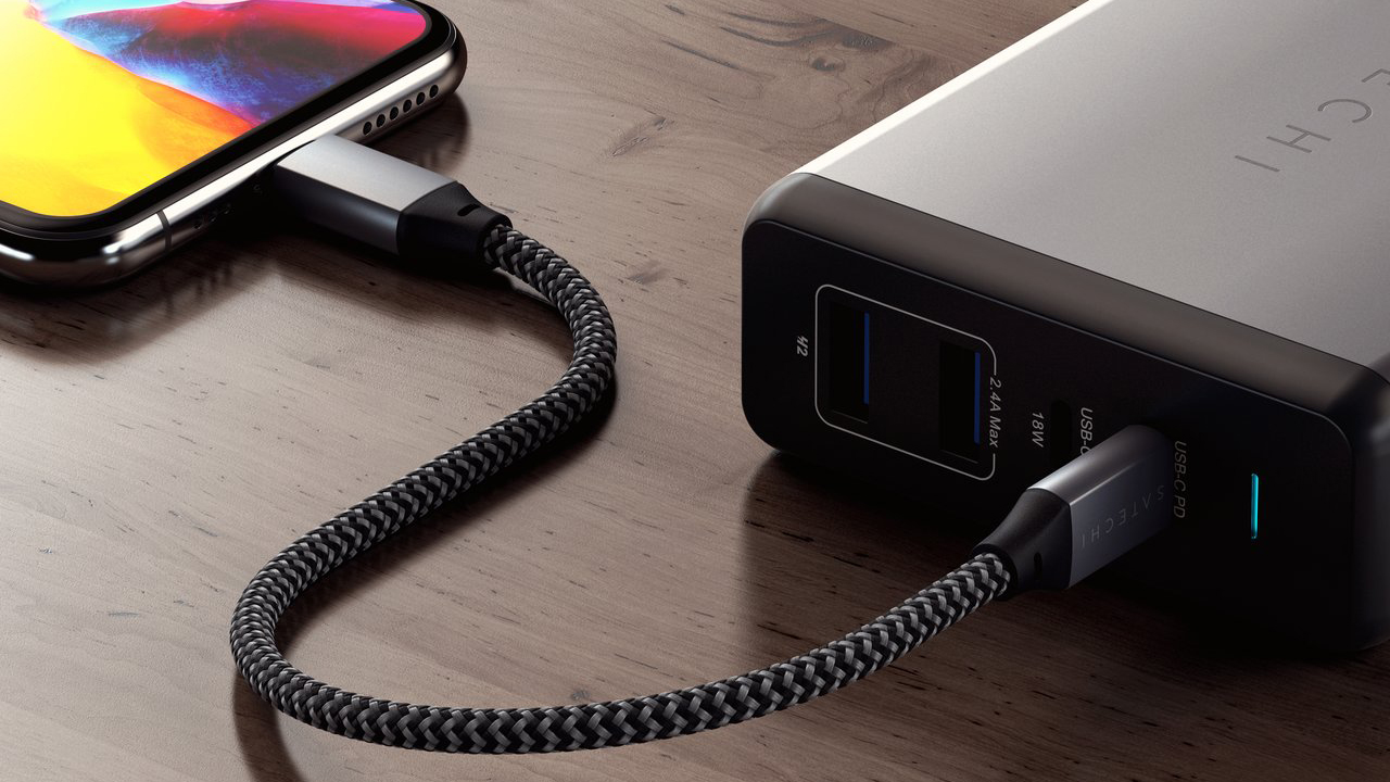 Кабель Satechi USB-C to Lightning MFI Cable, Space Gray
