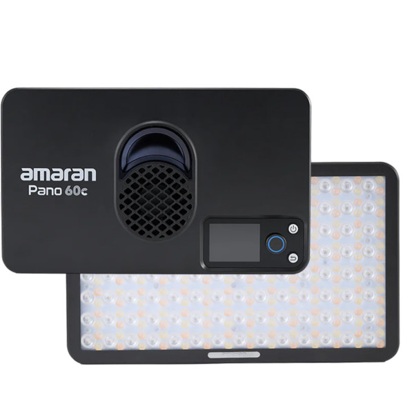 Осветитель amaran Pano 60c Kit Чёрный  Вид осветителя LED панель • Активное охлаждение • Мощность (макс) 60 Вт • Диапазон цветовой температуры 2300 — 10000 K • RGB режим • Панель управления на корпусе, приложение amaran mobile app, приложение Sidus Link app
