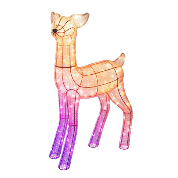 Светодиодное уличное украшение Twinkly 3D Reindeers Лань 200 RGB+W LED 90см   Светодиодное уличное украшение 200 RGB • Синхронизация с музыкой • Поддержка iOS и Android • Дистанционное управление • Высота фигуры 90 см • Мобильное приложение