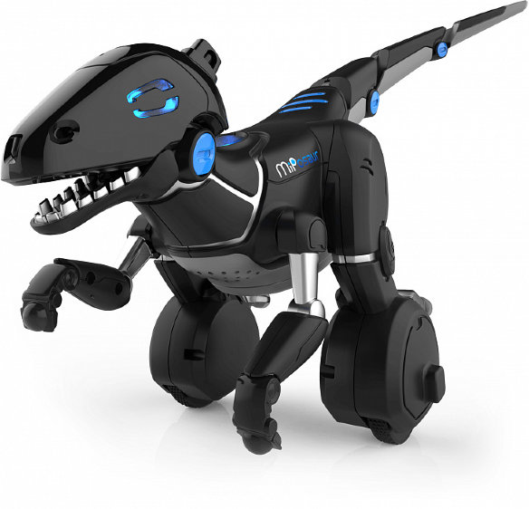 Робот-динозавр WowWee MiPosaur Black  6 встроенных игр • 3 режима поведения • Комплектный пульт ДУ в виде трекбола • Реагирует на хлопки и жесты • Почти все подвижные элементы • Интерактивная игрушка • Фирменное ПО для iOS и Android