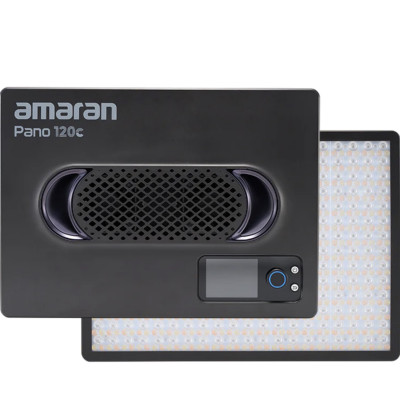 Осветитель amaran Pano 120c Kit Чёрный  Вид осветителя LED панель • Активное охлаждение • Мощность (макс) 120 Вт • Диапазон цветовой температуры 2300 — 10000 K • RGB режим • Панель управления на корпусе, приложение amaran mobile app, приложение Sidus Link app
