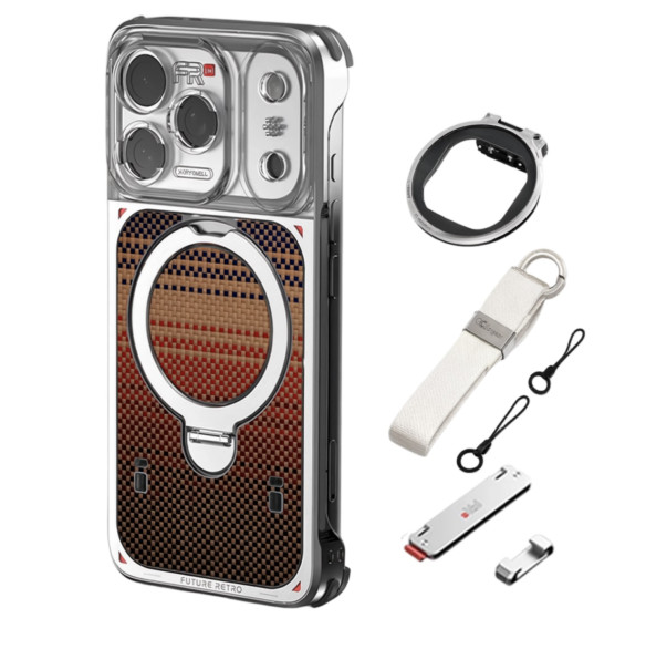 Чехол FotorGear FR Photography Kit для iPhone 17 Pro Max  Совместимое устройство iPhone 17 Pro Max • Особенности конструкции Apple MagSafe, подставка • Крепление для мобильной оптики T-mount (байонет для объектива), 67мм (адаптер светофильтра) • Вид чехла накладка • Материал акрил, алюминий, кевлар