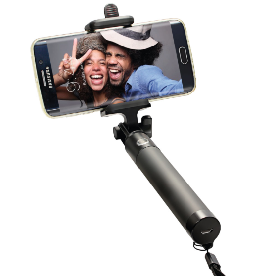 Селфи-палка (монопод) Ginzzu Selfie Stick Black с кнопкой Bluetooth  Компактный и легкий монопод из прочного алюминиевого сплава. Встроенная Bluetooth-кнопка. Длина от 18 до 80 см.