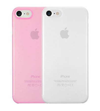 Набор из двух чехлов Ozaki O!coat 0.3 Jelly 2 in 1 Clear &amp; Pink для iPhone 8/7  Комплект из двух тонких и прочных чехлов-накладок для iPhone 8/7