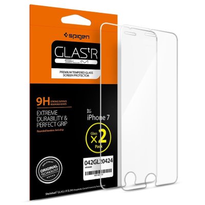 Защитное стекло для iPhone 8/7 Spigen Screen Protector GLAS.tR SLIM (3шт)  Комплект из двух стекол с олеофобным покрытием сохранят экран вашего iPhone 8/7