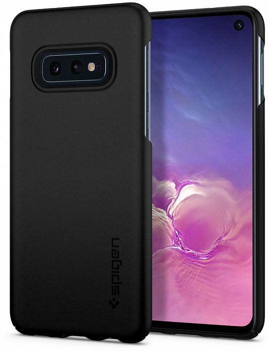 Чехол Spigen Thin Fit Black (609CS25829) для Samsung Galaxy S10e  Идеальное прилегание • Матовая поверхность • Не царапается и не оставляет отпечатков • Не влияет на беспроводную зарядку Qi