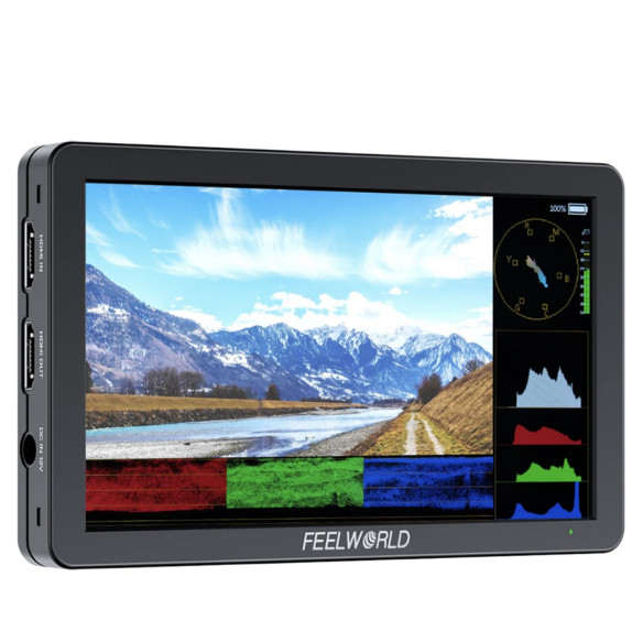 Операторский монитор Feelworld T6  Тип матрицы: IPS • Диагональ экрана 6 дюйм • Разрешение экрана 1920 × 1080 • 3D-LUT • HDR • Подключение наушников • Питание камеры • Имеет крепление 1/4"